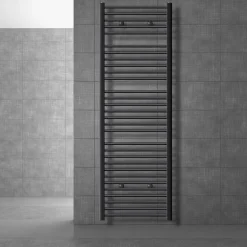 Badheizkörper Sahara 600x1800 mm Anthrazit gerade mit Seitenanschluss LuxeBath