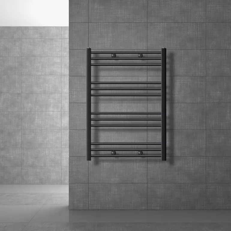 Badheizkörper Sahara 750x800 mm Anthrazit gerade mit Seitenanschluss