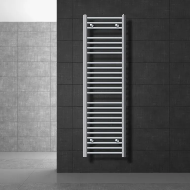 Badheizkörper Sahara 400x1500 mm Chrome gerade mit Seitenanschluss LuxeBath
