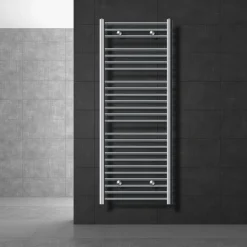 Badheizkörper Sahara 600x1500 mm Chrome gerade mit Seitenanschluss