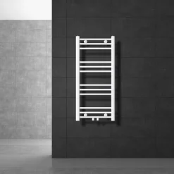 Badheizkörper Sahara 400x800 mm Weiß gerade mit Mittelanschluss LuxeBath