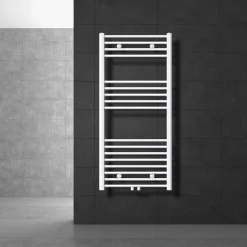 Badheizkörper Sahara 600x1200 mm Weiß gerade mit Mittelanschluss LuxeBath