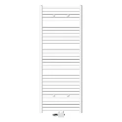 Badheizkörper Sahara 750x1800 mm Weiß gebogen mit Mittelanschluss und Universale Anschlussgarnitur LuxeBath