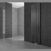 Badheizkörper Stella 370x1400 mm Anthrazit mit Boden Anschlussgarnitur