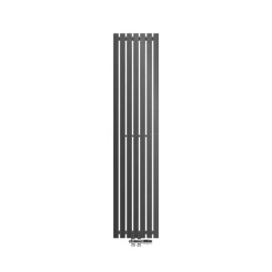 Badheizkörper Stella 370x1600 mm Anthrazit mit Universale Anschlussgarnitur