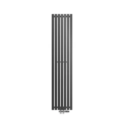 Badheizkörper Stella 370x1800 mm Anthrazit mit Boden Anschlussgarnitur