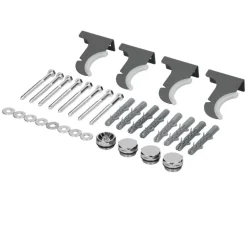 Badheizkörper Stella 480x1400 mm Anthrazit mit Wand Anschlussgarnitur