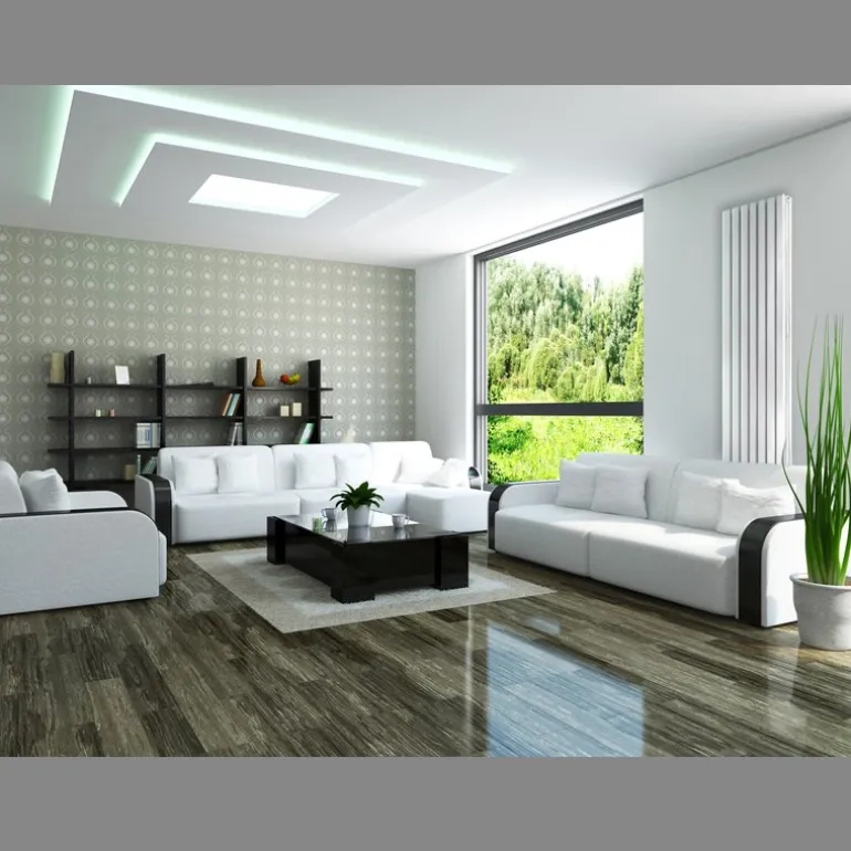 Badheizkörper Stella 260x1800 mm Weiß mit Universale Anschlussgarnitur