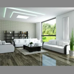 Badheizkörper Vertikal mit Mittelanschluss 260x1600 mm Weiß mit Universal Anschlussgarnitur LuxeBath