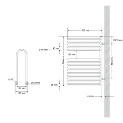 Badheizkörper 500x800 mm Anthrazit ML-Design