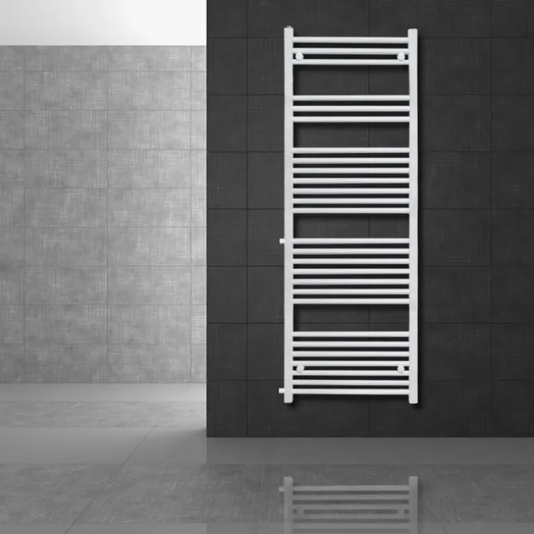 Badheizkörper 500x1600 mm Weiß gerade mit Seitenanschluss LuxeBath