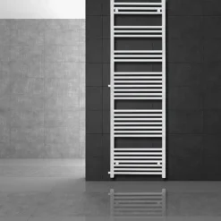 Badheizkörper 500x1800 mm Weiß gerade mit Seitenanschluss LuxeBath
