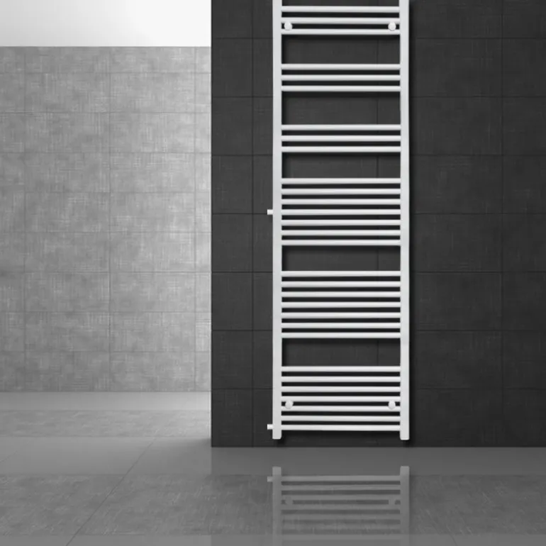 Badheizkörper 500x1800 mm Weiß gerade mit Seitenanschluss LuxeBath