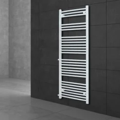 Badheizkörper 600x1600 mm Weiß gerade mit Seitenanschluss LuxeBath