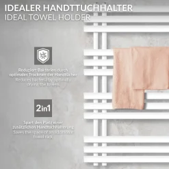 Badheizkörper 600x1000 mm Weiß LuxeBath
