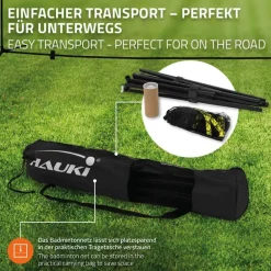 Badminton Netz inkl. 3 Federbällen 500x103x155 cm Schwarz aus Polyethylen