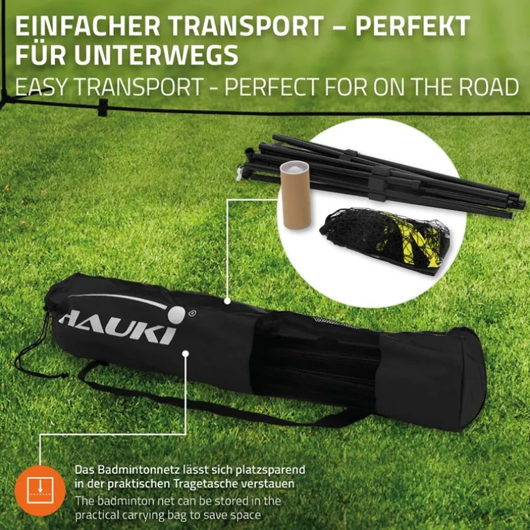Badminton Netz inkl. 3 Federbällen 500x103x155 cm Schwarz aus Polyethylen