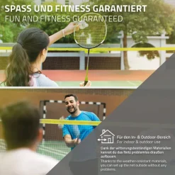 Badminton Netz inkl. 3 Federbällen 500x103x155 cm Schwarz aus Polyethylen