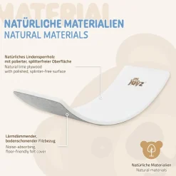 Balance Board für Kinder 83x30 cm Grau/Weiß aus Lindensperrholz bis 100kg Joyz