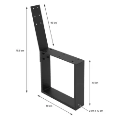 Bankgestell Bankkufen 2er Set O-Design 40 x 78,5 cm Schwarz aus Stahl ML-Design