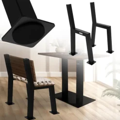 Bankgestell Bankkufen 2er Set H-Design 47 x 77,5 cm schwarz aus Stahl ML-Design