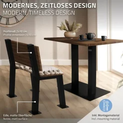 Bankgestell Bankkufen 2er Set H-Design 47 x 77,5 cm schwarz aus Stahl ML-Design