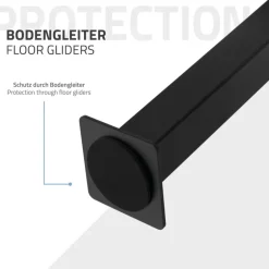 Bankgestell Bankkufen 2er Set H-Design 47 x 77,5 cm schwarz aus Stahl ML-Design