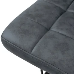 Barhocker 2er Set Anthrazit Kunstlederbezug mit Rückenlehne und Fußstütze höhenverstellbar 63-83cm ML-Design