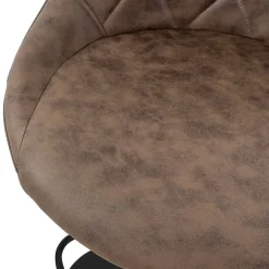 Barhocker 2er Set Braun Kunstlederbezug mit Rückenlehne und Fußstütze höhenverstellbar 62-82 cm ML-Design