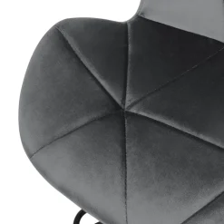 Barhocker 2er Set Grau Samtbezug mit Rückenlehne und Fußstütze höhenverstellbar 59-79cm ML-Design