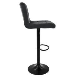 Barhocker 4er Set Grau Samtbezug mit Rückenlehne und Fußstütze höhenverstellbar 63-83cm ML-Design
