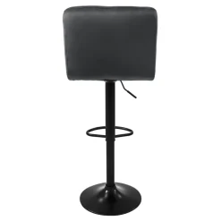 Barhocker 4er Set Grau Samtbezug mit Rückenlehne und Fußstütze höhenverstellbar 63-83cm ML-Design