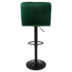 Barhocker 4er Set Grün Samtbezug mit Rückenlehne und Fußstütze höhenverstellbar 63-83cm ML-Design