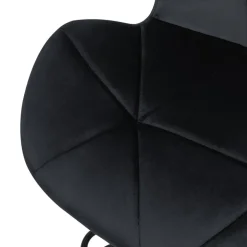 Barhocker 2er Set Schwarz Samtbezug mit Rückenlehne und Fußstütze höhenverstellbar 59-79cm ML-Design