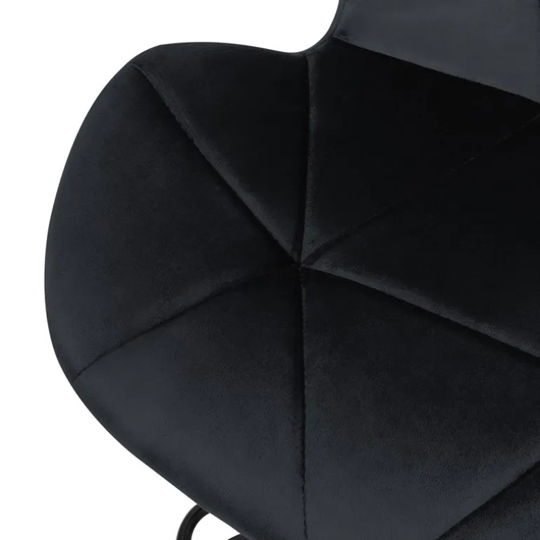 Barhocker 2er Set Schwarz Samtbezug mit Rückenlehne und Fußstütze höhenverstellbar 59-79cm ML-Design