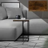 Beistelltisch C-Form 45x25x64 cm Schwarz/Braun aus Holz mit Metallgestell ML-Design