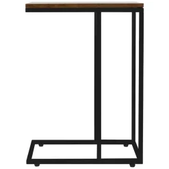Beistelltisch C-Form 45x25x64 cm Schwarz/Braun aus Holz mit Metallgestell ML-Design