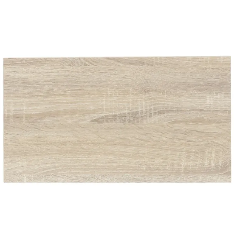 Beistelltisch C-Form 45x25x64 cm Weiß/Eiche aus Holz mit Metallgestell ML-Design