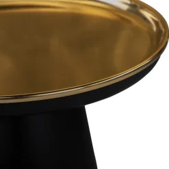 Beistelltisch Ø 50 cm Gold-Schwarz matt aus Metall WOMO-Design