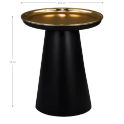 Beistelltisch Ø 50 cm Gold-Schwarz matt aus Metall WOMO-Design