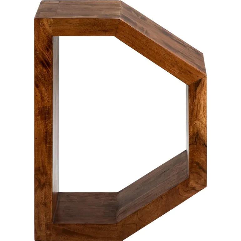 Beistelltisch D-Form 45x30x60 cm Braun aus Akazienholz WOMO-Design