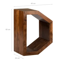 Beistelltisch D-Form 45x30x60 cm Braun aus Akazienholz WOMO-Design