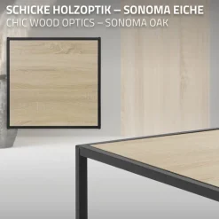 Beistelltisch 2er Set Schwarz/Eichenoptik aus Metall ML-Design