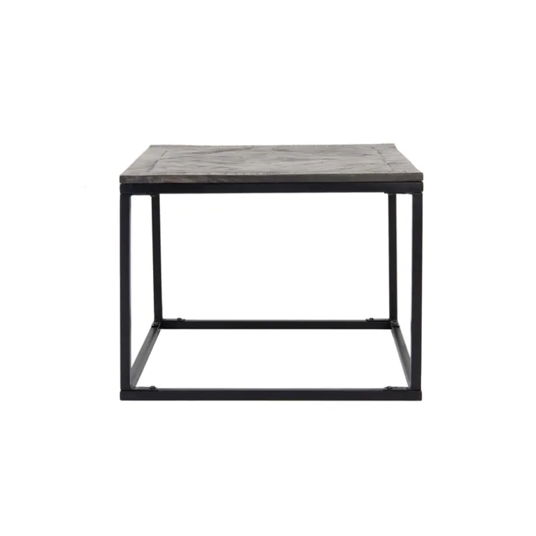 Beistelltisch 60x60 cm Grau, Unikat, handgefertigt aus Mangoholz WOMO-Design