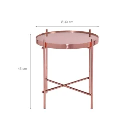 Beistelltisch Ø 43x45 cm Kupfer aus Metall WOMO-Design