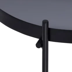 Beistelltisch Ø 43x45 cm Schwarz aus Metall und Glas WOMO-Design