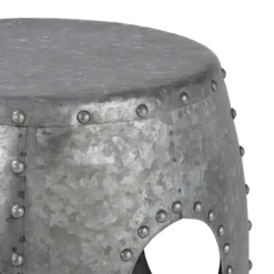 Beistelltisch Ø 38x43 cm Silber aus Metall WOMO-Design