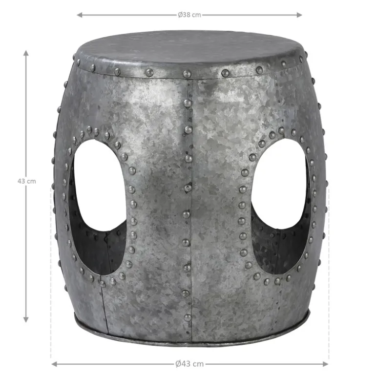 Beistelltisch Ø 38x43 cm Silber aus Metall WOMO-Design