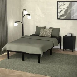 Bettgestell Doppelbett 120x200 cm aus Metall Schwarz mit Lattenrost ML-Design