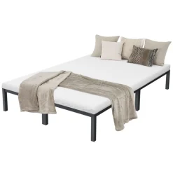 Bettgestell Doppelbett 140x200 cm aus Metall in Anthrazit mit Lattenrost ML-Design